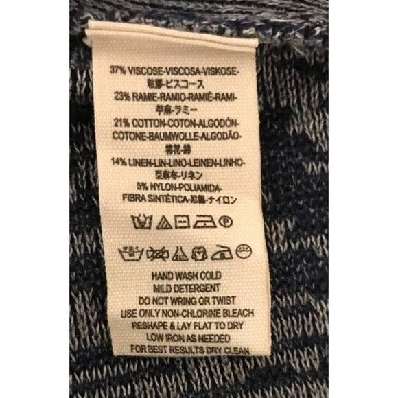 Free People Blue Space Dye Drapey Never Again Cardigan Sweater Hook & Eye Front - Picture 5 of 9